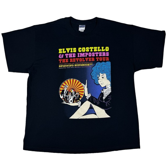 Other - Elvis Costello and The Imposters Revolver Tour T Shirt Mens XL Black Band Biker‎